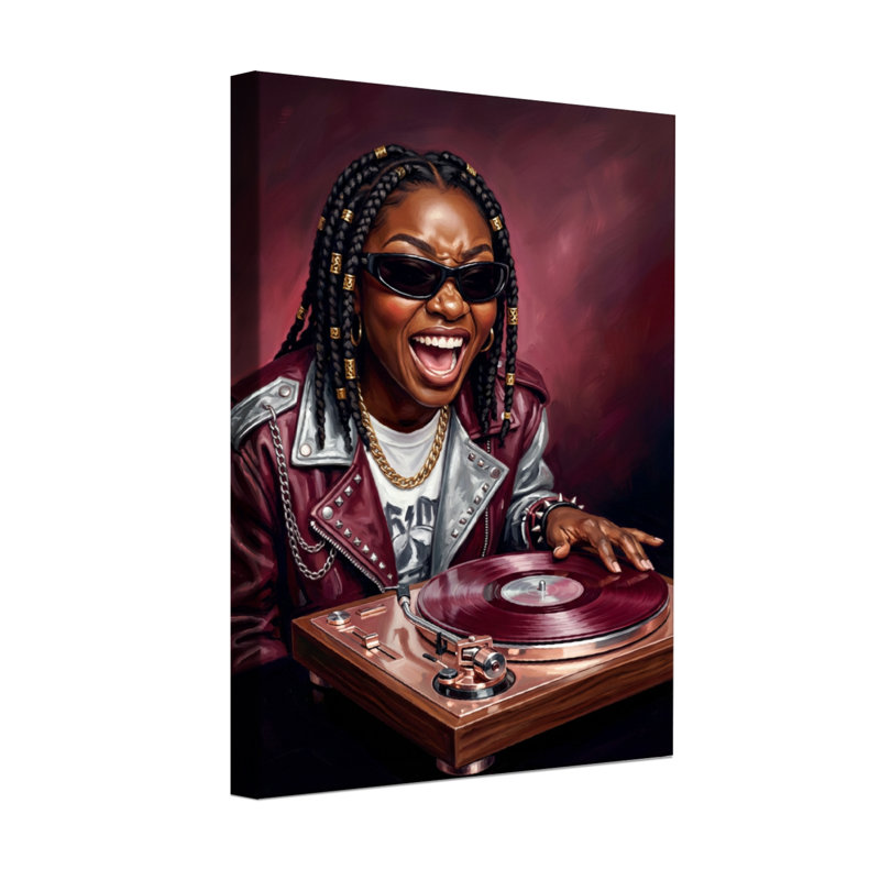 Abstract Dj With Turntable And Sunglasses, 36" H x 24" W