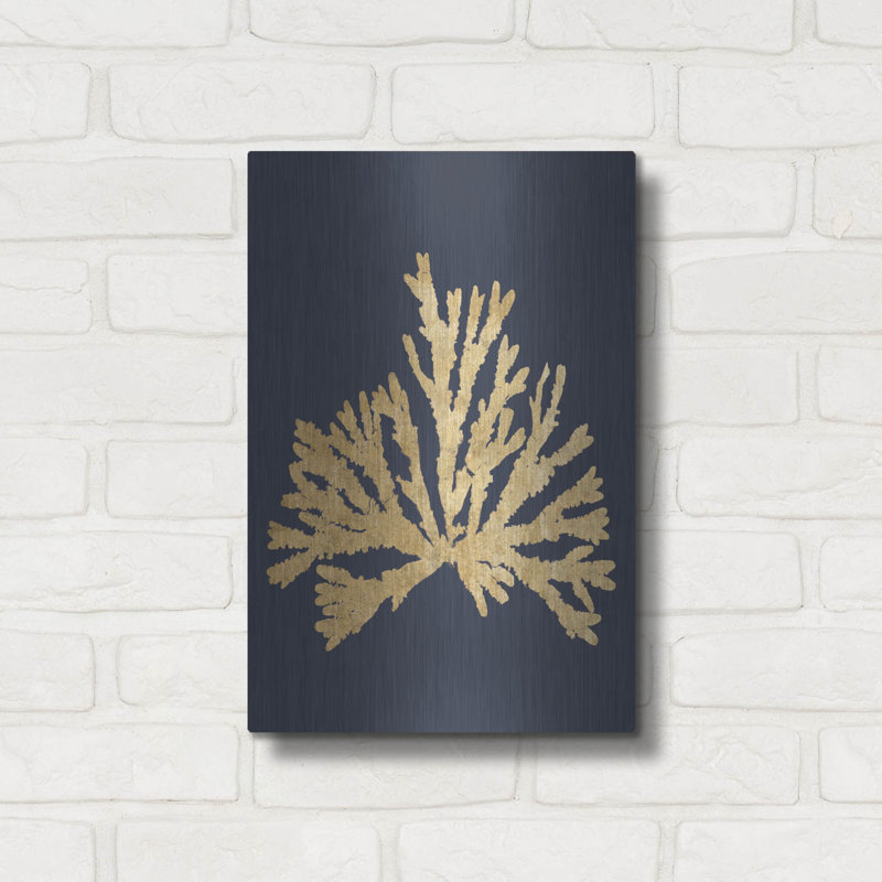 Luxe Wall Art «Pacific Sea Mosses 4 Indigo» par Wild Apple Portfolio, 12 po x 16 po