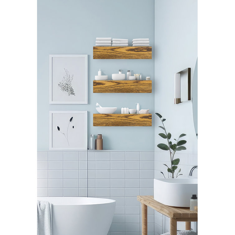 3 Piece Oak Floating Shelf