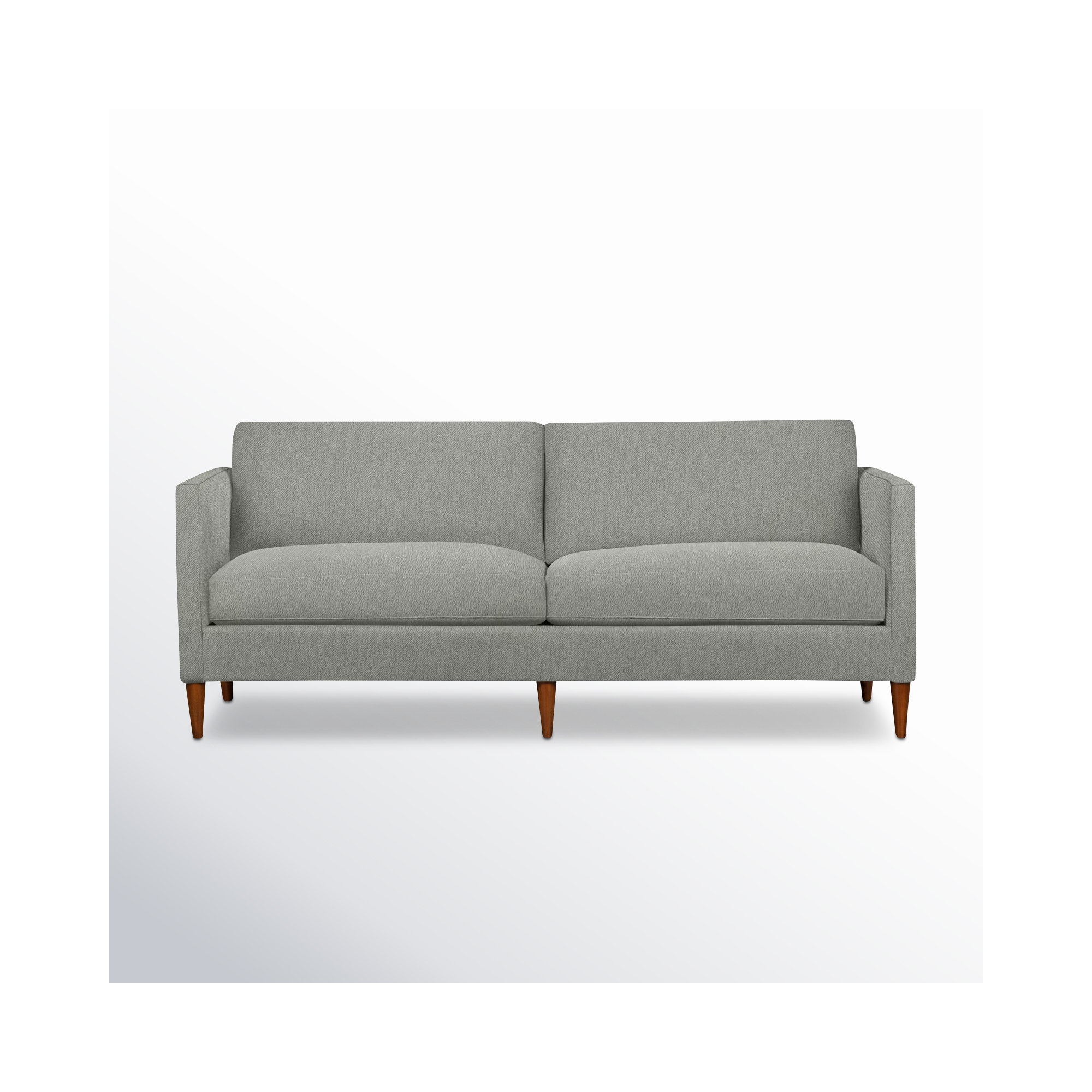 Clifford 87" Upholstered Custom Sofa, Ticket Smoke Heathered Basketweave