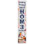 Panneau de 46 po en bois massif blanc, bleu et rose Welcome To Our Home