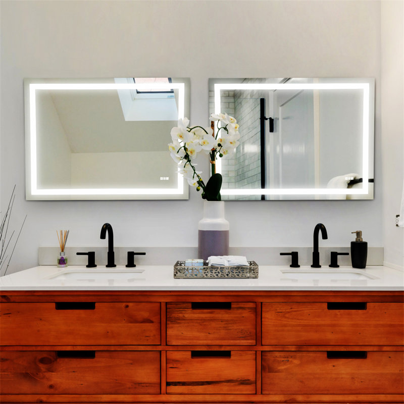 Miroir de salle de bain à DEL 48 po x 36 po avec lumières