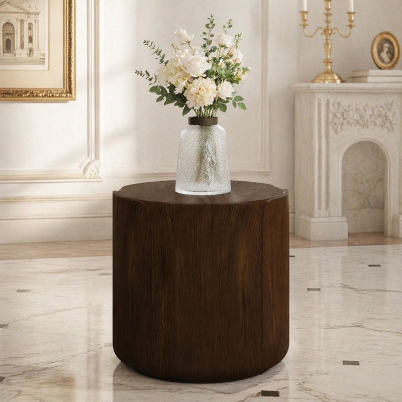 Table d'appoint ronde d'extérieur d'intérieur, Brown