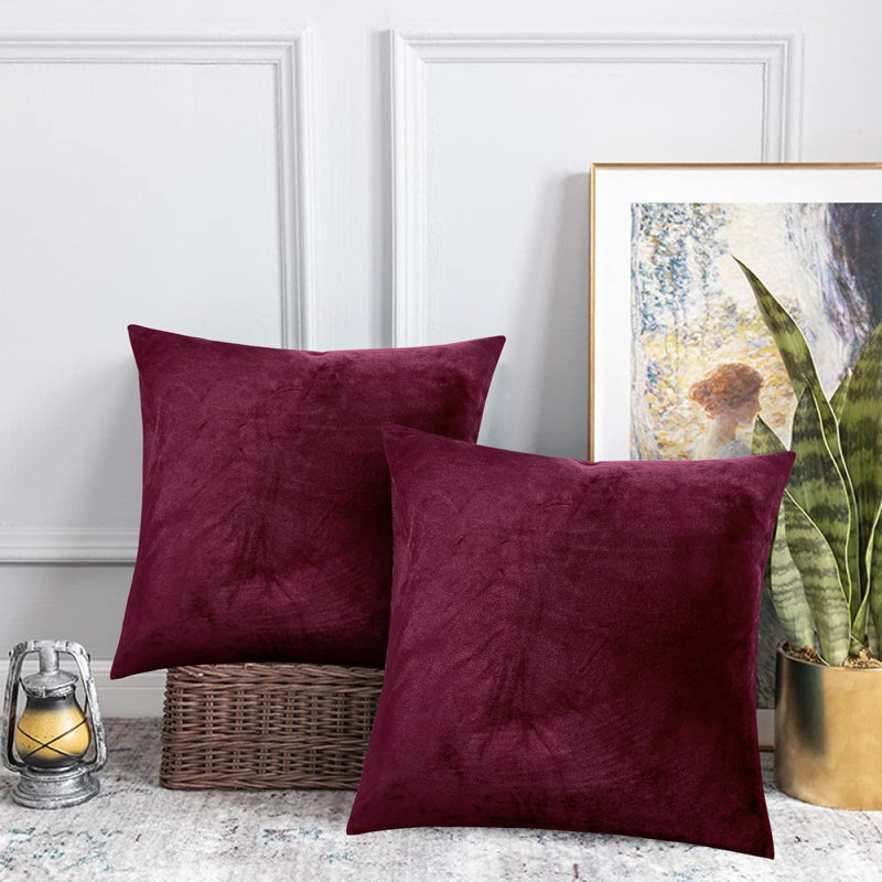 Velvet Scatter Cushion Cover, Burgundy