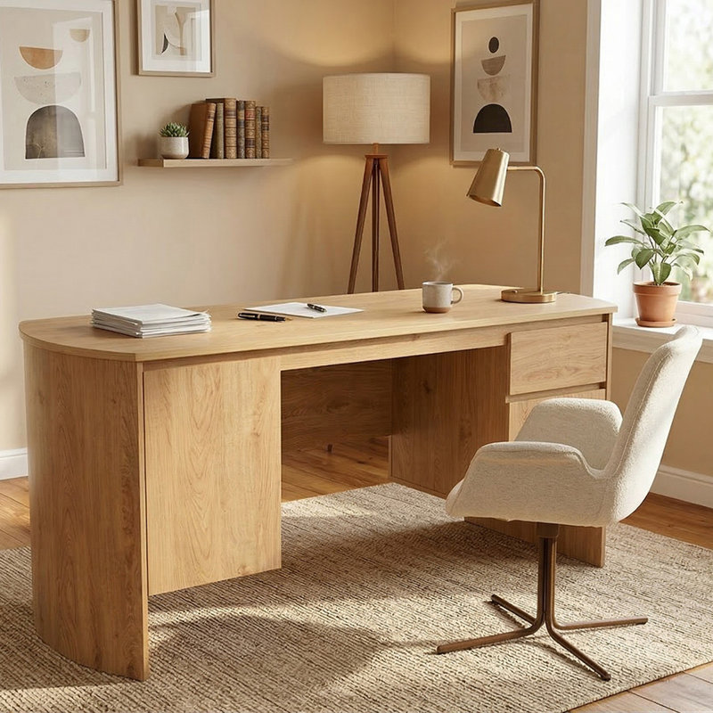 160Cm W Rectangle Desk with Cabinet