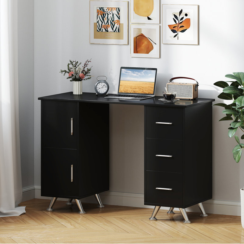 Table manucure avec clou et tiroirs, Noir