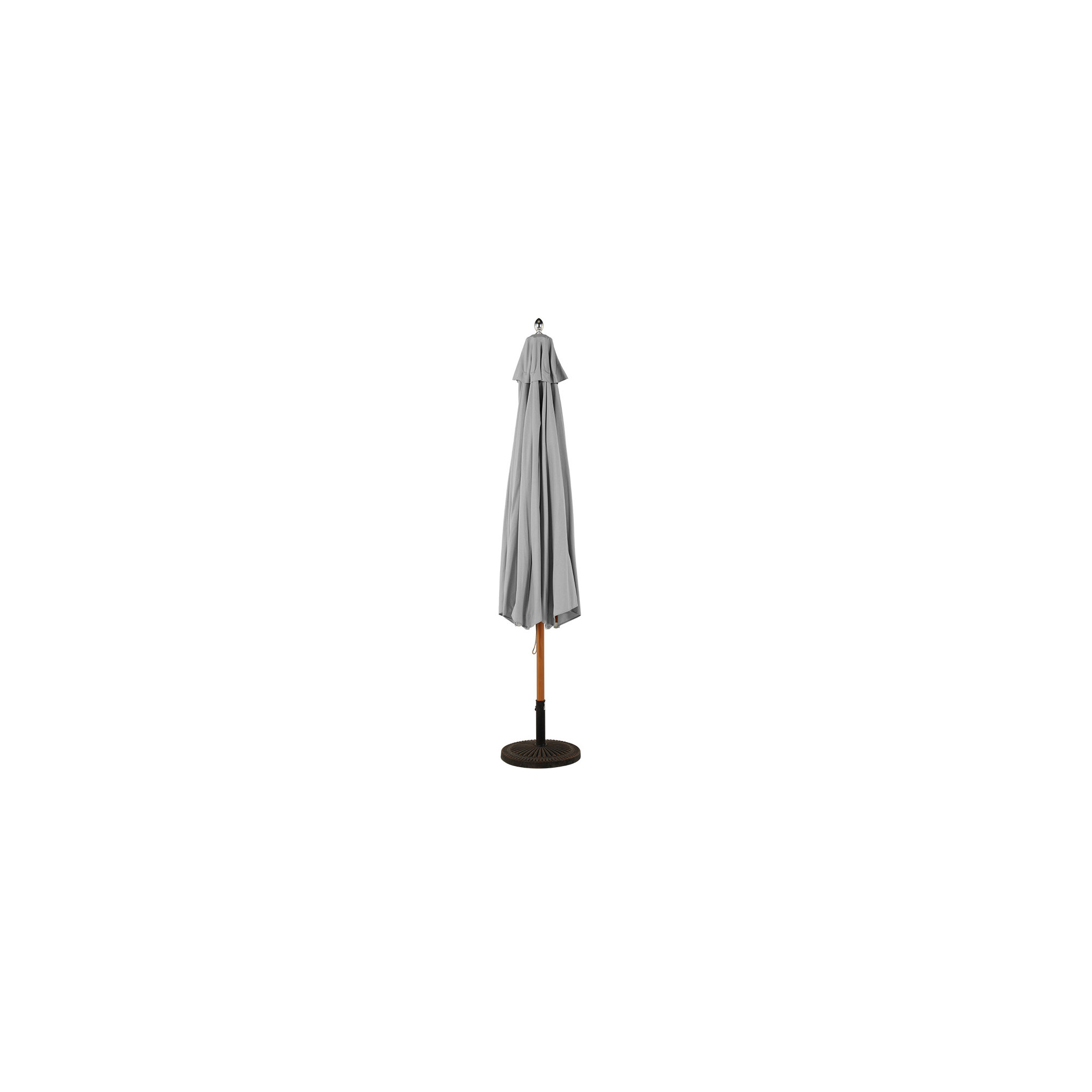 10.8Ft Sunbrella® All-Aluminum Pulley-Operated Round Umbrella, Gray