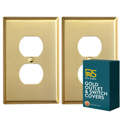 Rio Salto BRASS Signature Collection Rocker Wall Plates, Medium Size 3.125" x 4.94" 1-Gang Metal Light Switch Plate, Decorative Wall Plates, Premium Wall Plates
