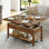Table basse à plateau relevable multi-fonctions avec rangement Torron 4-en-1