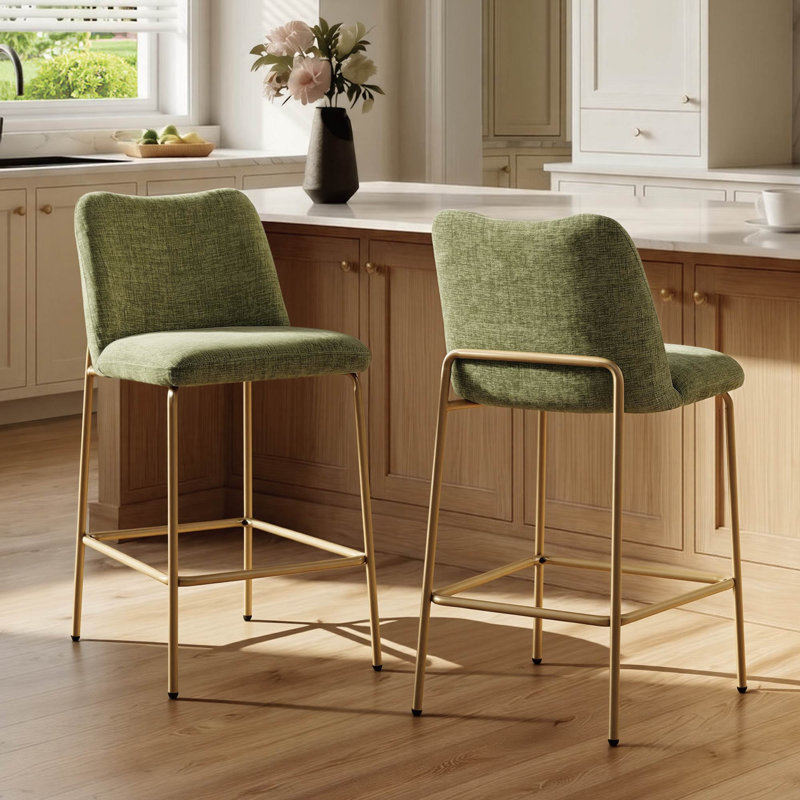 Tabourets de bar 26 pouces, Green/Gold