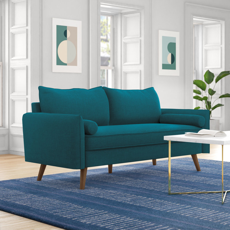 Ensemble de salon Bonanno, Tissage bleu sarcelle, Ensemble de 2 pièces (1 canapé, 1 causeuse)