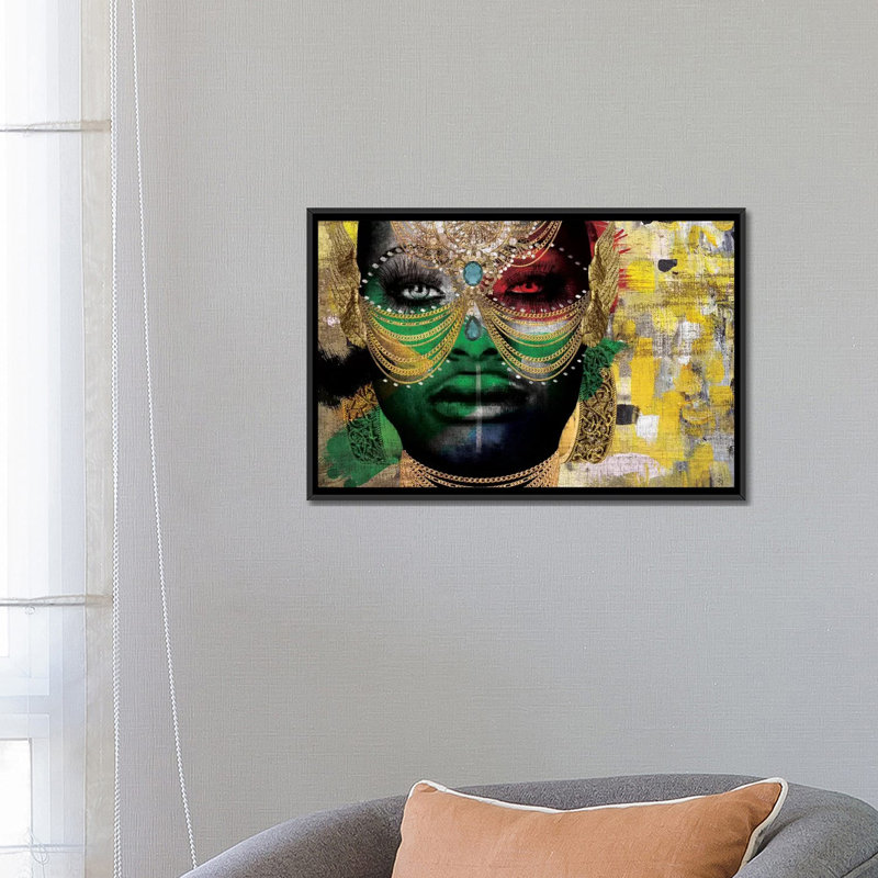 «Girl» par Nikki Chu - reproduction, H 18 po x l 26 po x P 1,5 po, Cadre noir