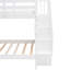 Lit superposé avec escalier avec rangement et garde-corps, finition blanche, bois massif, escalier à quatre marches, lit à lattes, couleur, espace, pieds, divisibles en deux lits