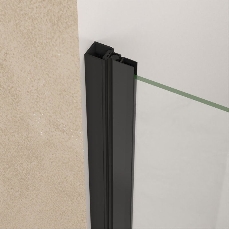 36 "X 72" Bifold Shower Door,  1/4"(6Mm)  Tempered Glass, Matte Black Aluminum Frame, Explosion Proof Film