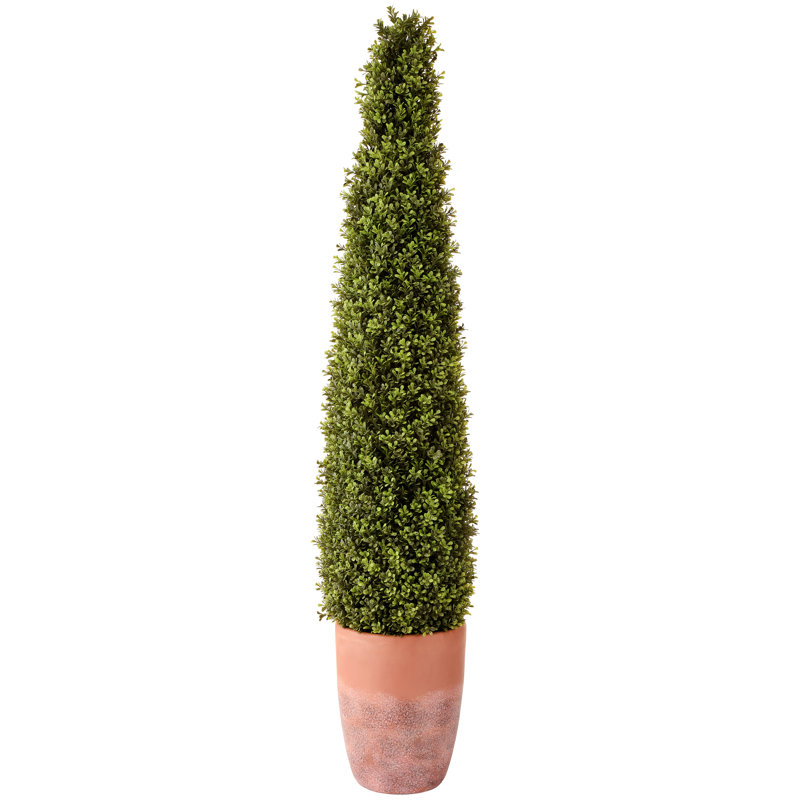 Topiaire faux buis en pot, H 60 po x l 12 po x P 12 po