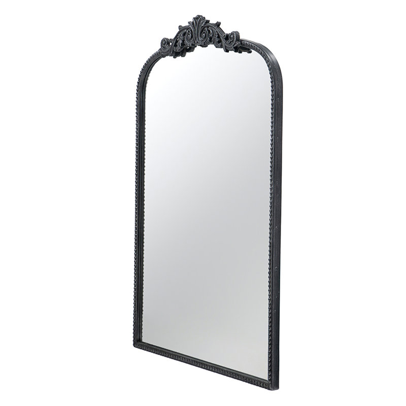 Classic Design Mirror With And Baroque Inspired Frame For Bathroom, Black, 41.7" x 24"