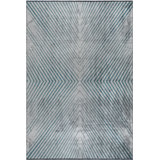 Rapture Machine Woven Cotton Chevron Area Rug in Teal Blue