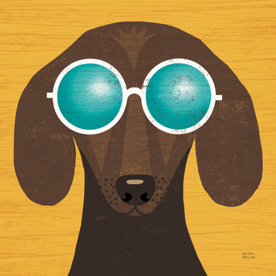Beach Bums Dachshund I by Michael Mullan - No Frame Print on Canvas