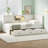 L-Shaped Bed Frame With Drawer And And Bookcase,Corner Bed Wooden Captain Bed With Led Downlight And USB Port-732193115