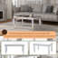 Table basse en verre moderne à la mode avec miroir, table de cocktail facile à assembler avec design en cristal et pieds à hauteur réglable