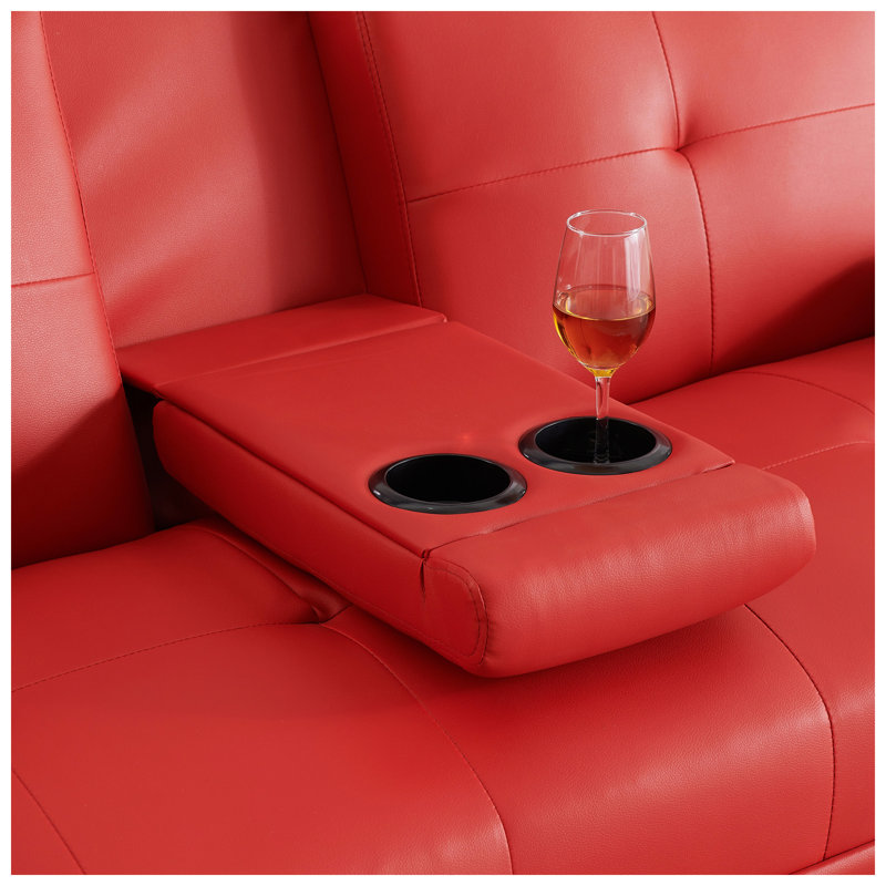 Canapé-lit convertible multifonctionnel en cuir PU 2 places 67 po x P 31 po x H 33 po Avenel