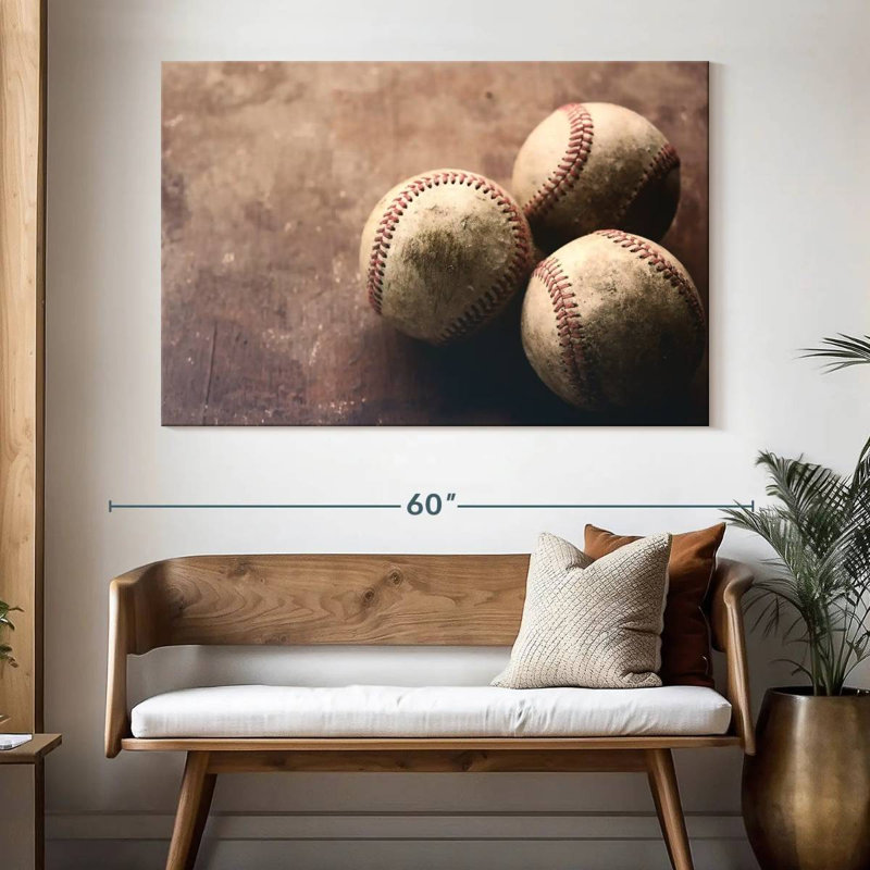 Trio de baseball Sireci, H 34 po x l 51 po
