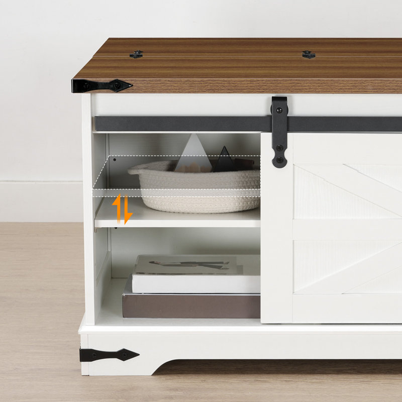 Table basse à plateau relevable 31,5 po Alsacia, Brun / blanc