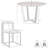 Mirjanka 5 Piece 48" Round Walnut Dining Table Set with Matte Black Iron and Light Gray Faux Leather