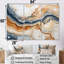 «Blue and Orange Minimalisme Stone Geode», ensemble d'art sur toile Geode Stone-107765416-107765413