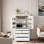 Garde-manger autoportant avec 6 tablettes de porte, 2 tablettes réglables et 5 tiroirs-583002667