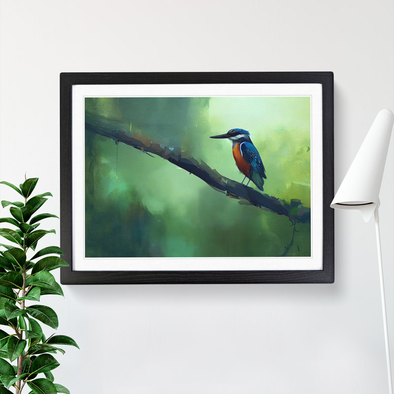 Kingfisher Bird Vol.6 - Framed Print, Black, 46cm H x 64cm W x 2cm D