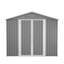Remise de rangement extérieure 8 x 12 pi, grand rangement pour outils en métal avec cadre en aluminium et portes verrouillables, rangement pour la cour de jardin, gris