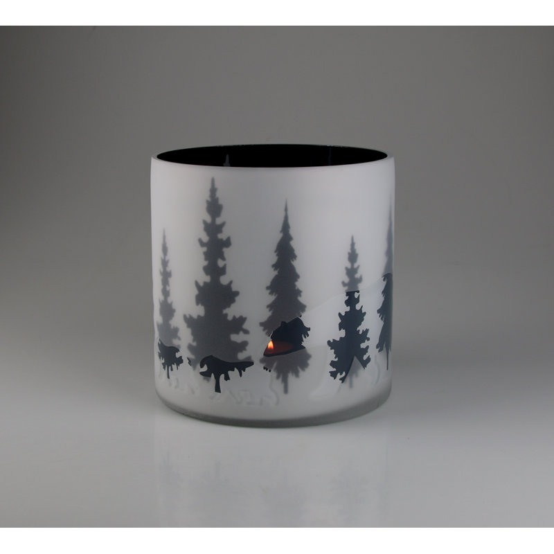 Glass Tabletop Tealight Holder, 24.5cm H x 24.5cm W x 24.5cm D