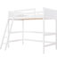 Lit mezzanine simple en bois massif blanc avec. Fabrication robuste pour plus de stabilité. Aucune fondation nécessaire. Support supplémentaire pour 14 lattes. Barrières de sécurité. 79,5 po X 41,8 po 67,5 po. Assemblage requis et assemblage requis.-1018793575