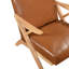 Mobilier de salon: Chaise d'appoint en bois d'hévéa massif naturel et chaise en similicuir brun-15571660-15571661
