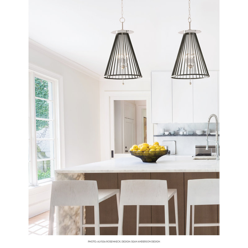 Cagney 3 - Light Pendant, Aged Brass/Black