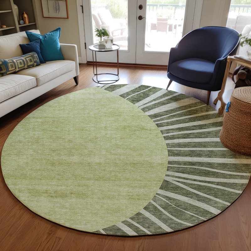 Melania Abstract Indoor / Outdoor Rug, Round 8'