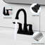 Robinet de salle de bain noir mat 6 pouces 2 pivotant à 360 degrés, plancher dissimulé, fonction imperméable à l'eau à arc élevé, ternissure, performance
