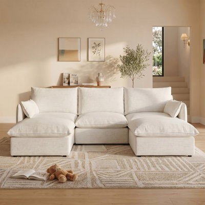 Canapé modulaire rembourré, canapé Cloud, canapé modulaire 5 places modulaire, canapé confort moderne rembourré en duvet pour le salon