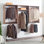 Wall-Mounted Modular Closet System, 5 Units with Oak Finish | Oak | Wood