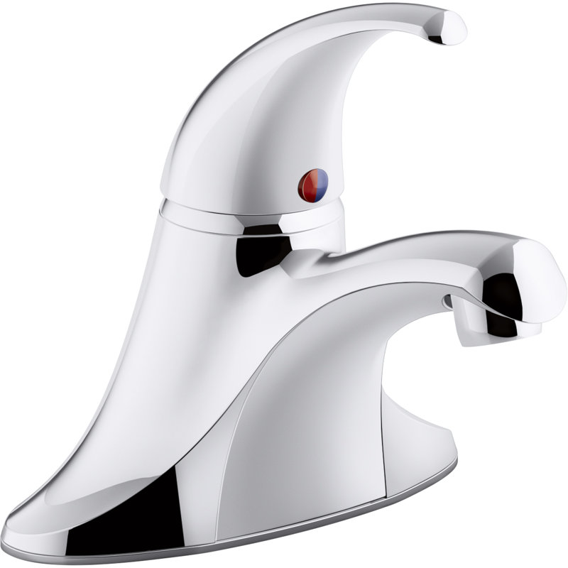 Kohler Coralais Single-Handle Centerset Bathroom Sink Faucet with Plugged Lift Rod Hole, Less Drain, Project Pack