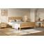 Lit plateforme moderne en rotin, cadre de lit en bois de style milieu du siècle avec tête et pied de lit en rotin tressé, lit pour chambre à coucher