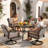 Round 4 - Person Dining Set With 4 Swivel&Rocking Chair And Cushions-318056027