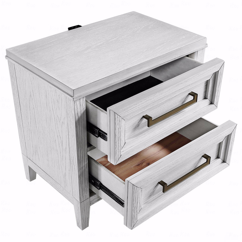 2-Drawer Bedroom Nightstand, Bedside Nightstand Table