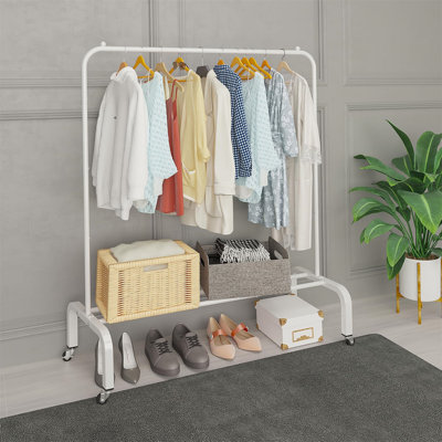 43.31'' Iron Rolling Clothing Rack