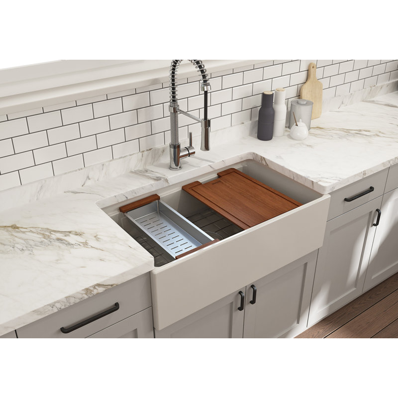 Contempo 33'' L Kitchen Sink, Biscuit