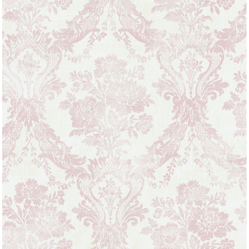 Papier peint Seabrook Designs Chateau, Rose pétale métallique
