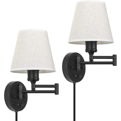 Swing Arm Wall Sconce Plug-in Wall Fixture Lamp