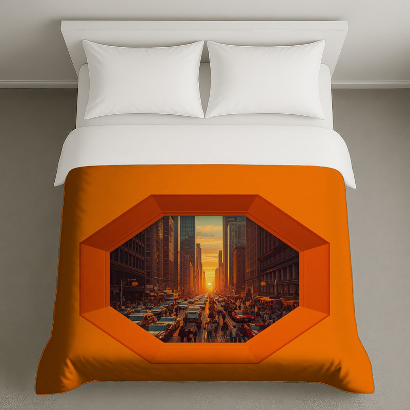 Housses de couette pour fenêtre Sunset Cityscape, Très grand lit
