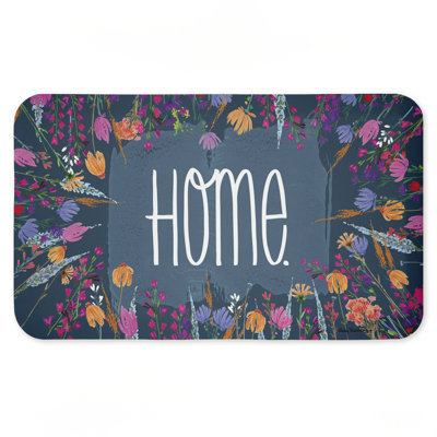 Tapis de cuisine ergonomique et antidérapant Home with Prairie Flowers Border, 18 po x 30 po